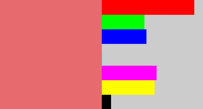 Hex color #e76a6f - pinkish
