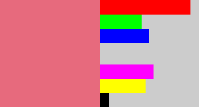 Hex color #e76a7d - pinkish