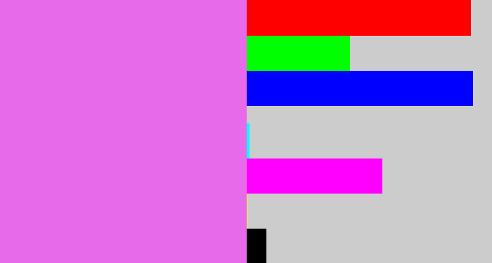 Hex color #e76aea - purply pink
