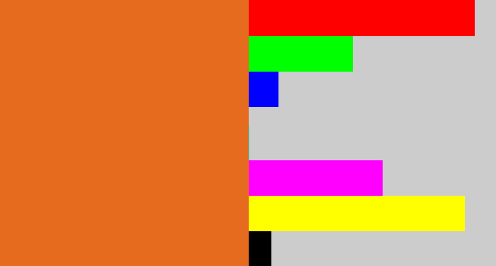 Hex color #e76b1e - brownish orange