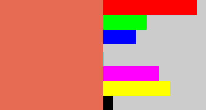 Hex color #e76b52 - pastel red
