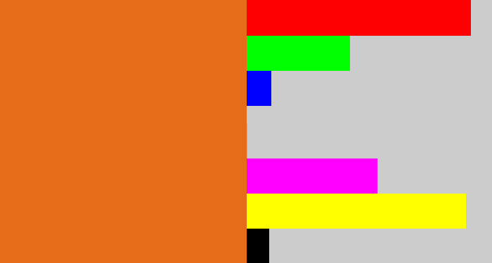 Hex color #e76c1a - orange