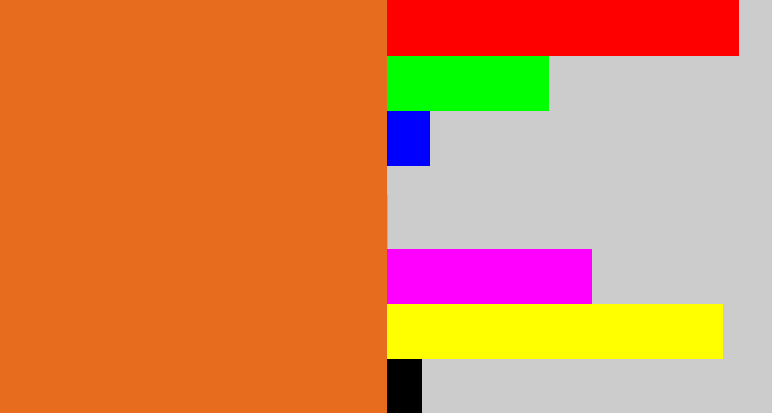 Hex color #e76c1d - orange