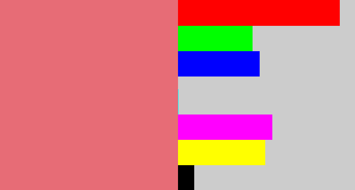 Hex color #e76c76 - pinkish