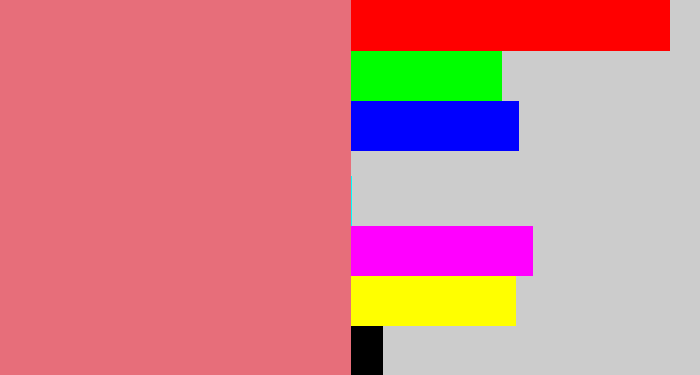 Hex color #e76e7a - pinkish