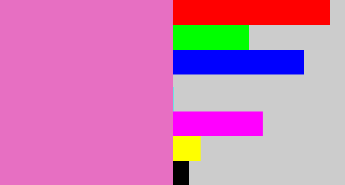 Hex color #e76fc2 - bubblegum