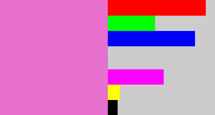 Hex color #e770ce - lavender pink
