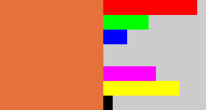 Hex color #e7713b - dusty orange