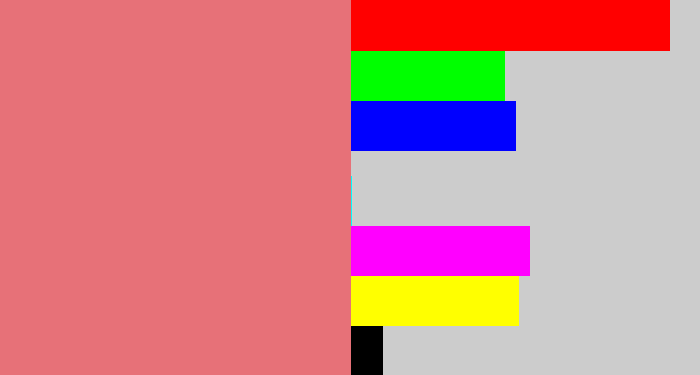 Hex color #e77178 - pinkish