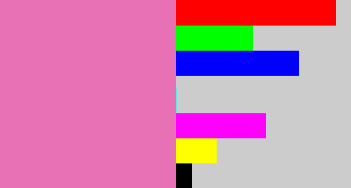 Hex color #e771b3 - pale magenta