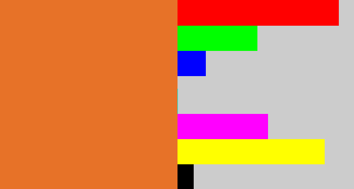 Hex color #e77228 - dusty orange