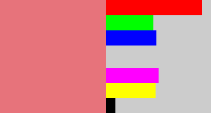 Hex color #e7737b - pinkish
