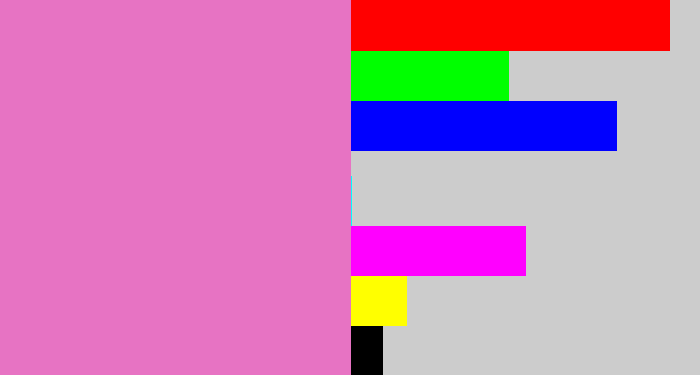 Hex color #e773c3 - pink