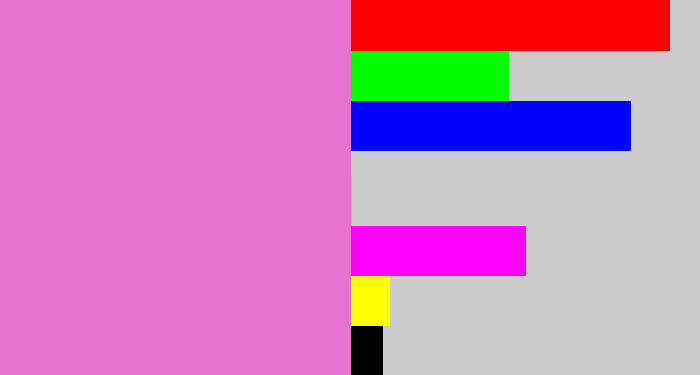 Hex color #e773cd - lavender pink