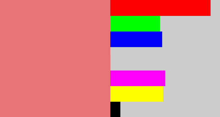 Hex color #e77477 - pinkish