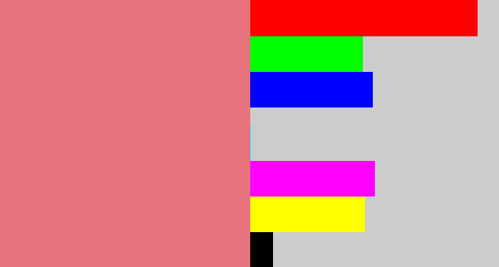 Hex color #e7747d - pinkish