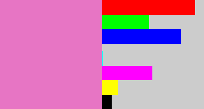 Hex color #e775c4 - lavender pink