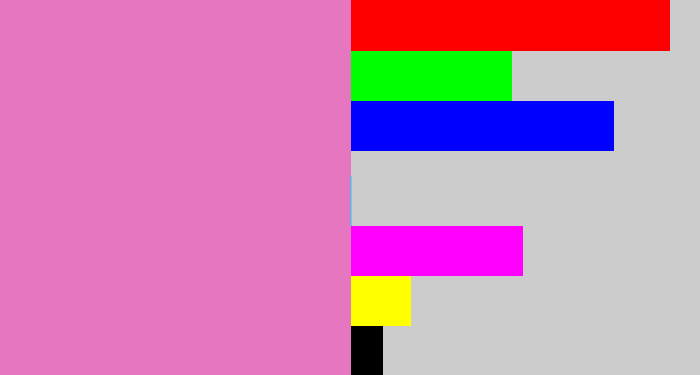 Hex color #e776c0 - pink
