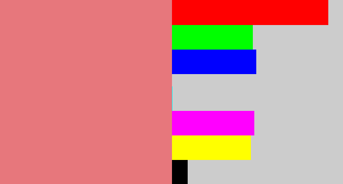 Hex color #e7777c - pinkish