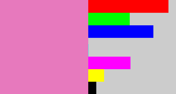 Hex color #e779bd - pink
