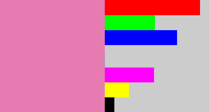 Hex color #e77ab1 - pig pink