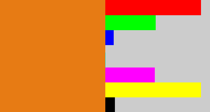 Hex color #e77b14 - pumpkin