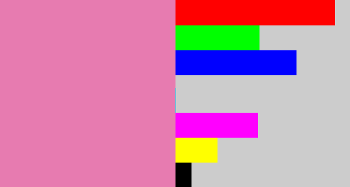 Hex color #e77bb0 - pig pink