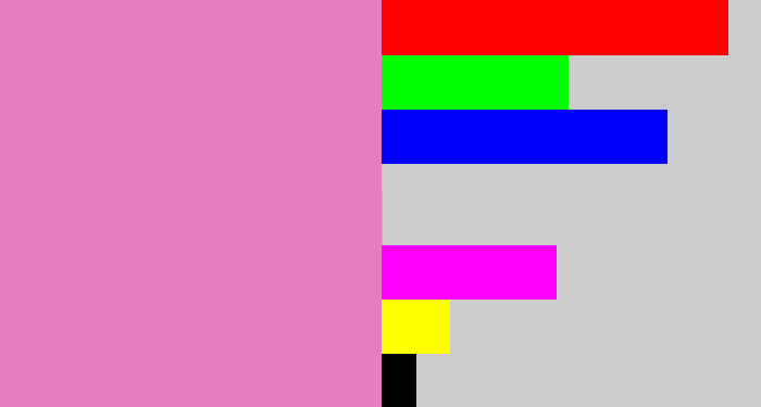 Hex color #e77cbe - pink