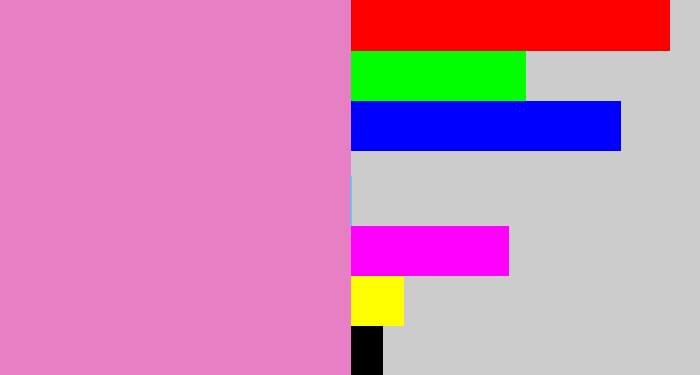 Hex color #e77fc5 - lavender pink