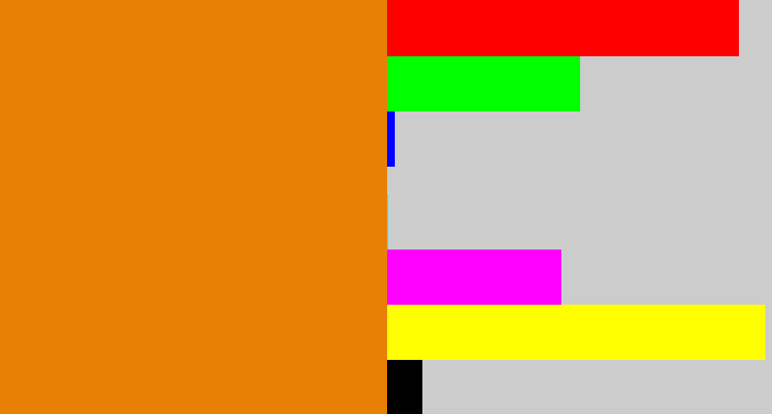 Hex color #e78004 - pumpkin