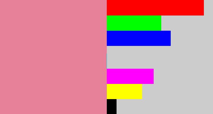Hex color #e7819a - pig pink
