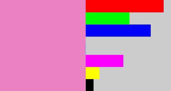 Hex color #e781c2 - lavender pink