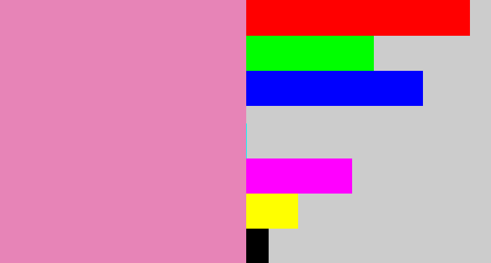 Hex color #e784b7 - pig pink