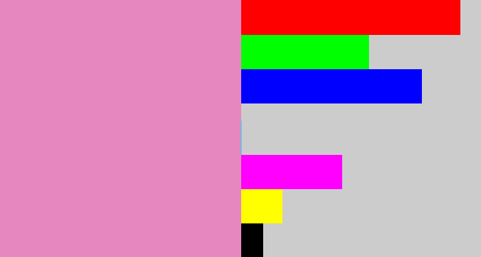 Hex color #e787c0 - pink