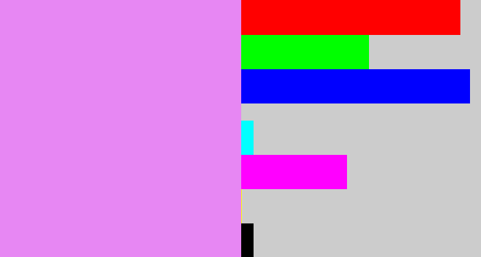 Hex color #e787f3 - purply pink