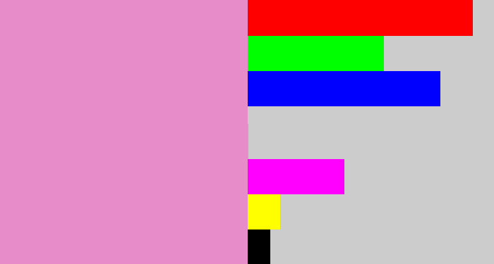 Hex color #e78cc8 - lavender pink
