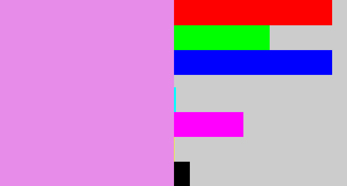 Hex color #e78ce9 - lavender pink