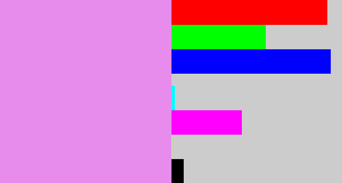 Hex color #e78cec - lavender pink