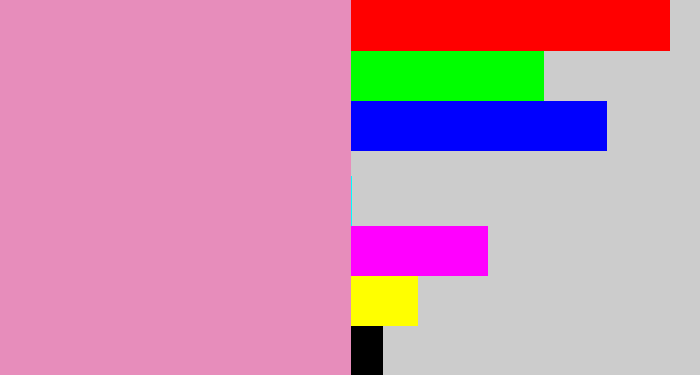 Hex color #e78dbb - pig pink