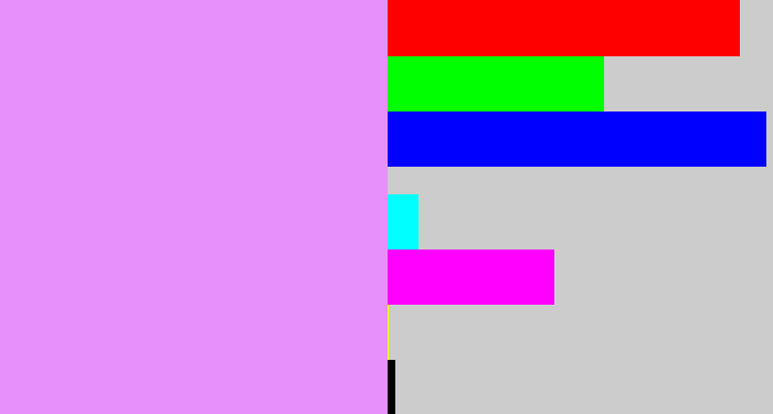 Hex color #e78ffb - lilac
