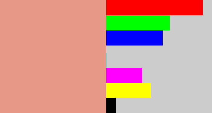 Hex color #e79886 - pinkish tan