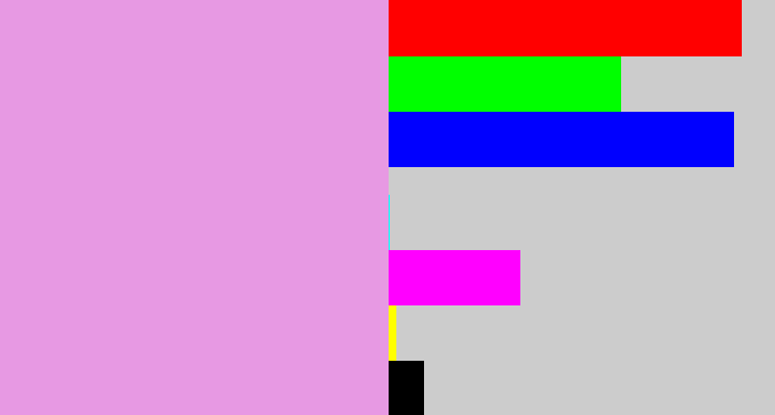Hex color #e799e3 - lavender pink