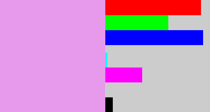 Hex color #e799ec - lavender pink