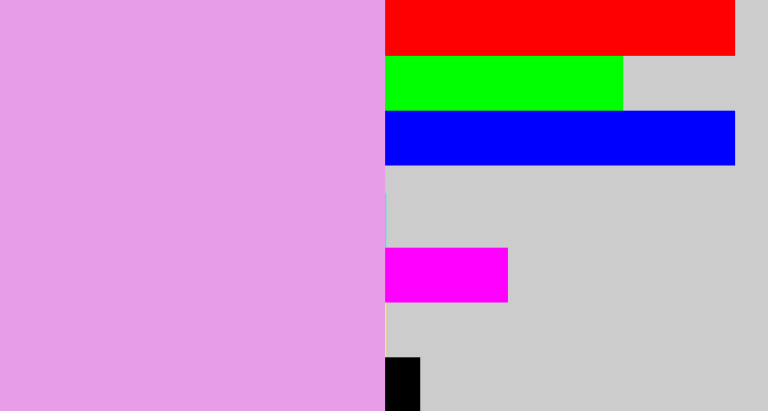 Hex color #e79de7 - lavender pink
