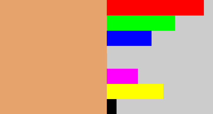 Hex color #e7a36c - tan