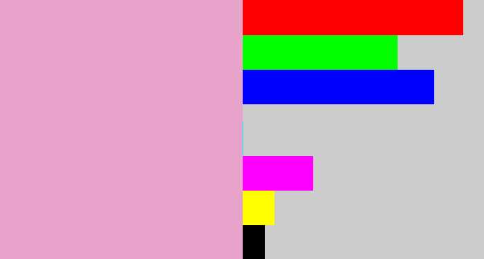 Hex color #e7a3c9 - soft pink