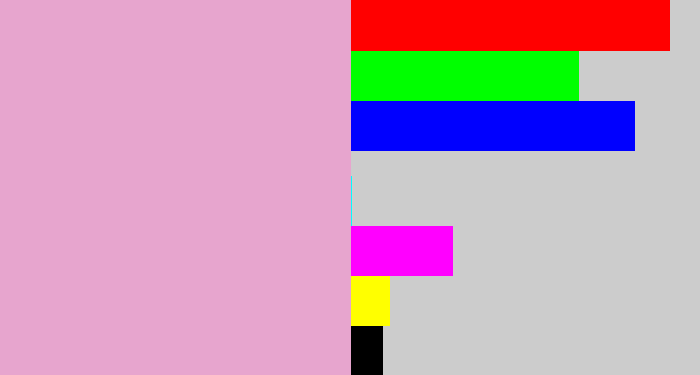Hex color #e7a5ce - powder pink