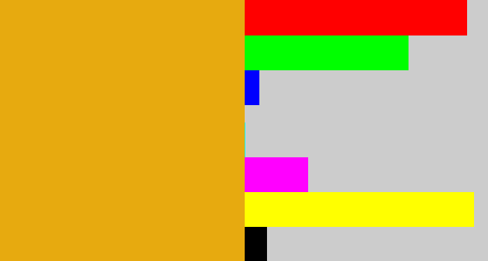 Hex color #e7aa0f - squash