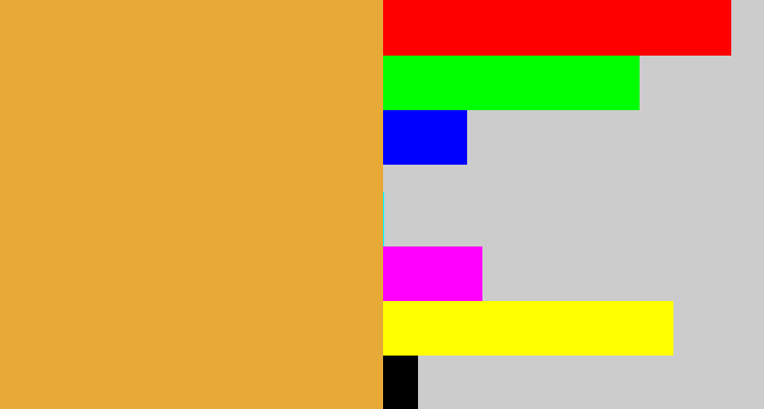 Hex color #e7aa37 - macaroni and cheese