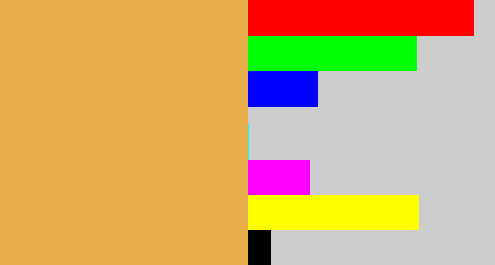 Hex color #e7ad48 - macaroni and cheese